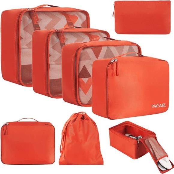 8 Pc Set Packing Cubes Luggage Packing Organizers for Travel Accessories - Picture 1 of 6